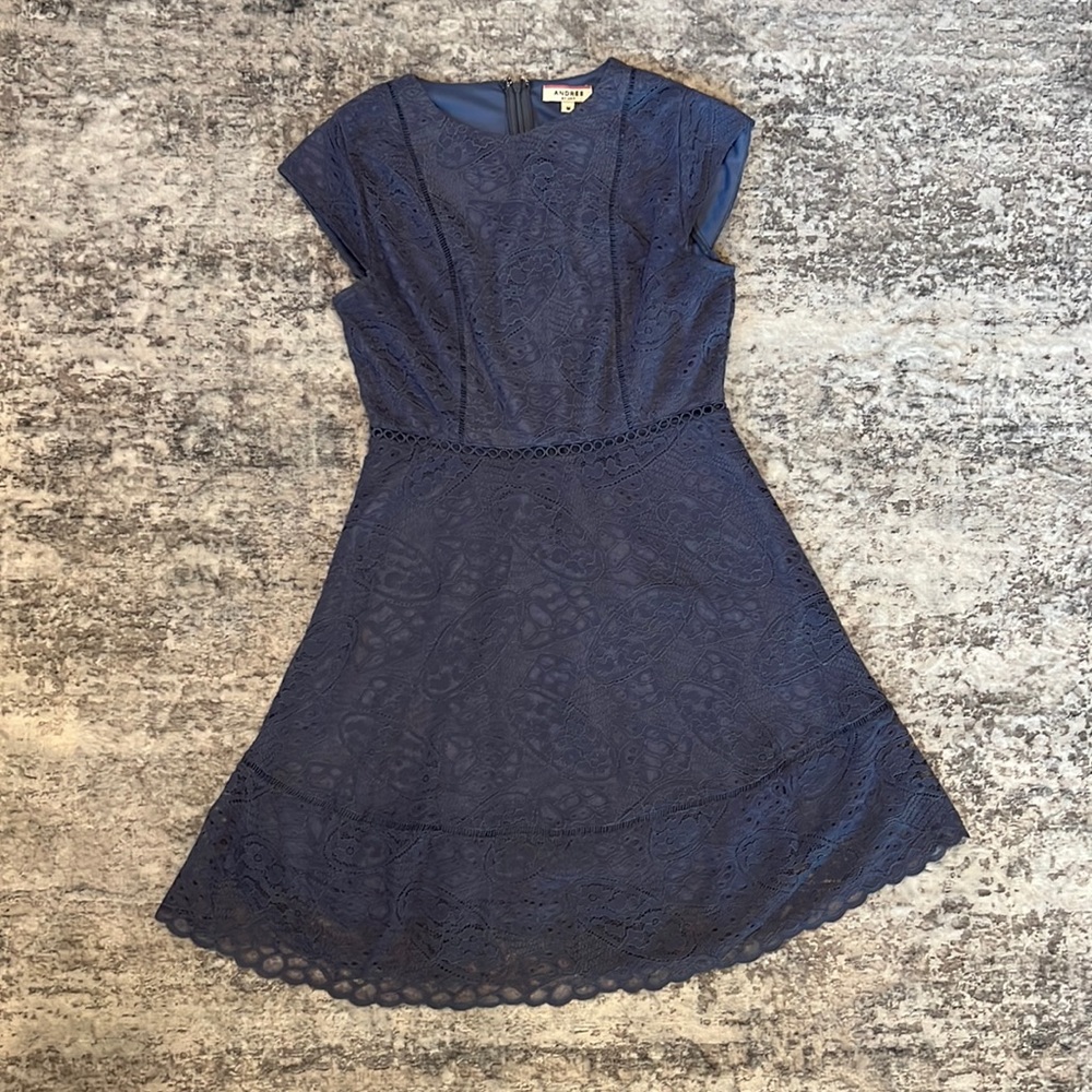 Blue Gray Dress, Size Medium